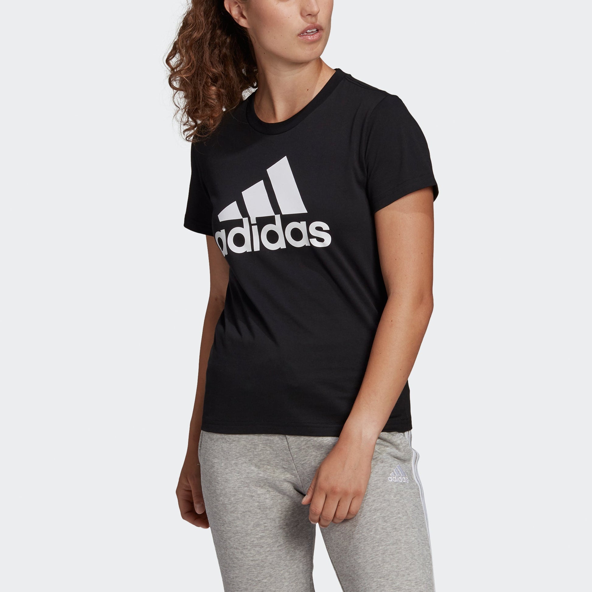 (WMNS) adidas W Bl T Sports Stylish Logo Printing Short Sleeve Black T-Shirt GL0722
