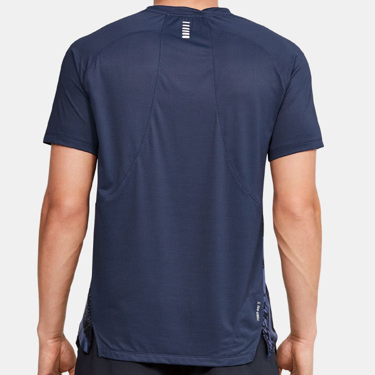 Men's Under Armour Iso-Chill Running Sports Short Sleeve Blue 1350134-497