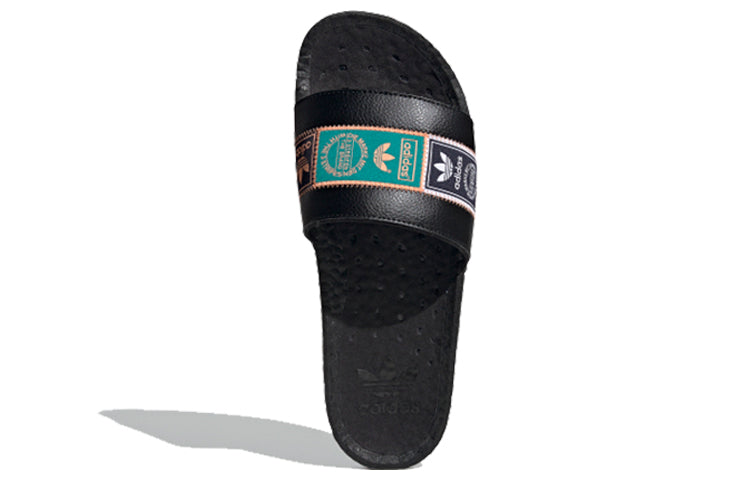 adidas originals Adilette Boost Printing Unisex Slippers 'Green Black' FX7478