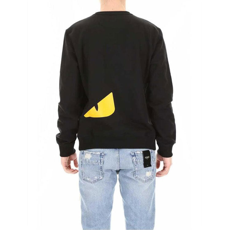FENDI Little Monster Long Sleeve Round Collar Male Black FY0944A7A7F0QA1