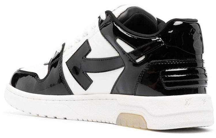 Off-White Out Of Office Low-Top Patent Sneaker 'Black White' OMIA189F22LEA0060110