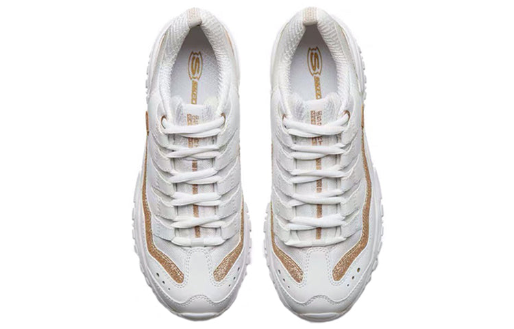 (WMNS) Skechers D'lites Running Shoes White/Gold 13415-WGD