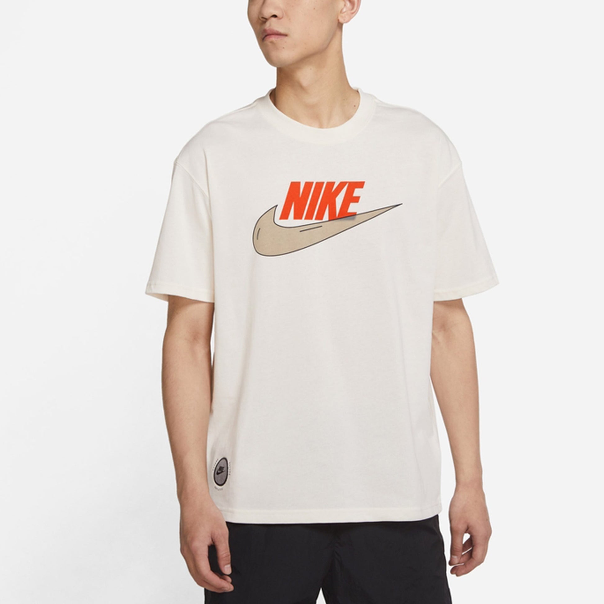 Nike Sportswear Tee M2z Purpose Leisure Sports Round CollarLetter Print Short Sleeve Men's Beige/White DJ1340-902