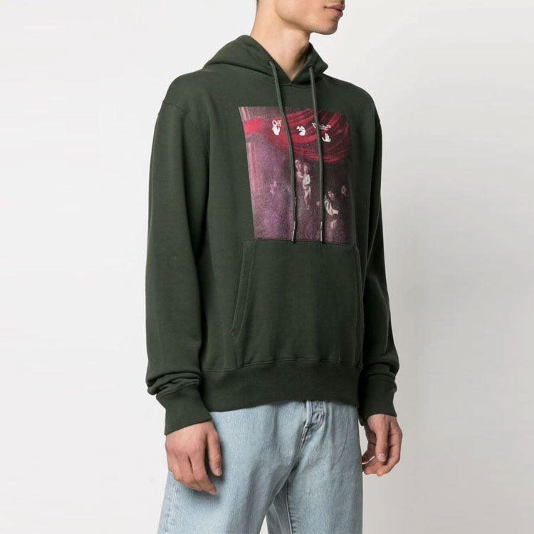 Off-White Men's SS21 Sweatshirt Oversize Green OMBB034S21FLE0075901