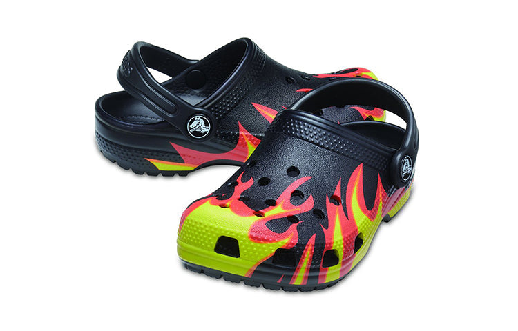 (PS) Crocs Classic Flame Broiled Clog 'Black Red Green' 206629-0X9