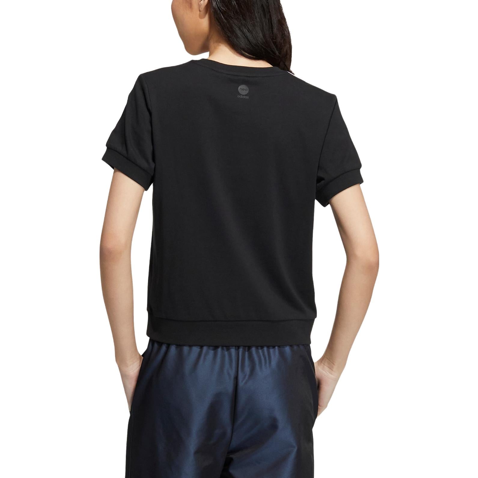 (WMNS) adidas neo 3-Stripes Bucket T-Shirt 'Black' IB7675
