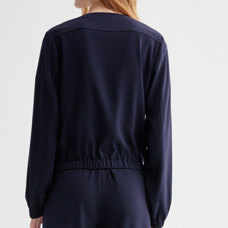 (WMNS) FILA Business Woven Round Neck Tops Blue F11W022701F-NV