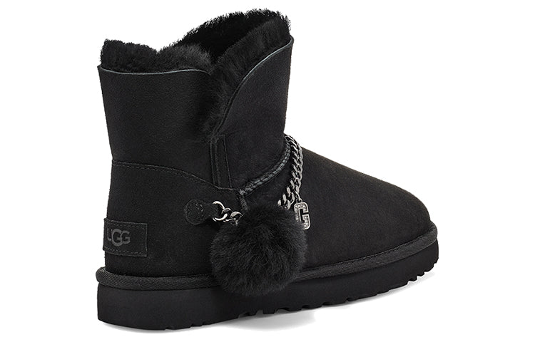 (WMNS) UGG Classic UGG Charm Mini Fleece Lined Black 1112493-BLK