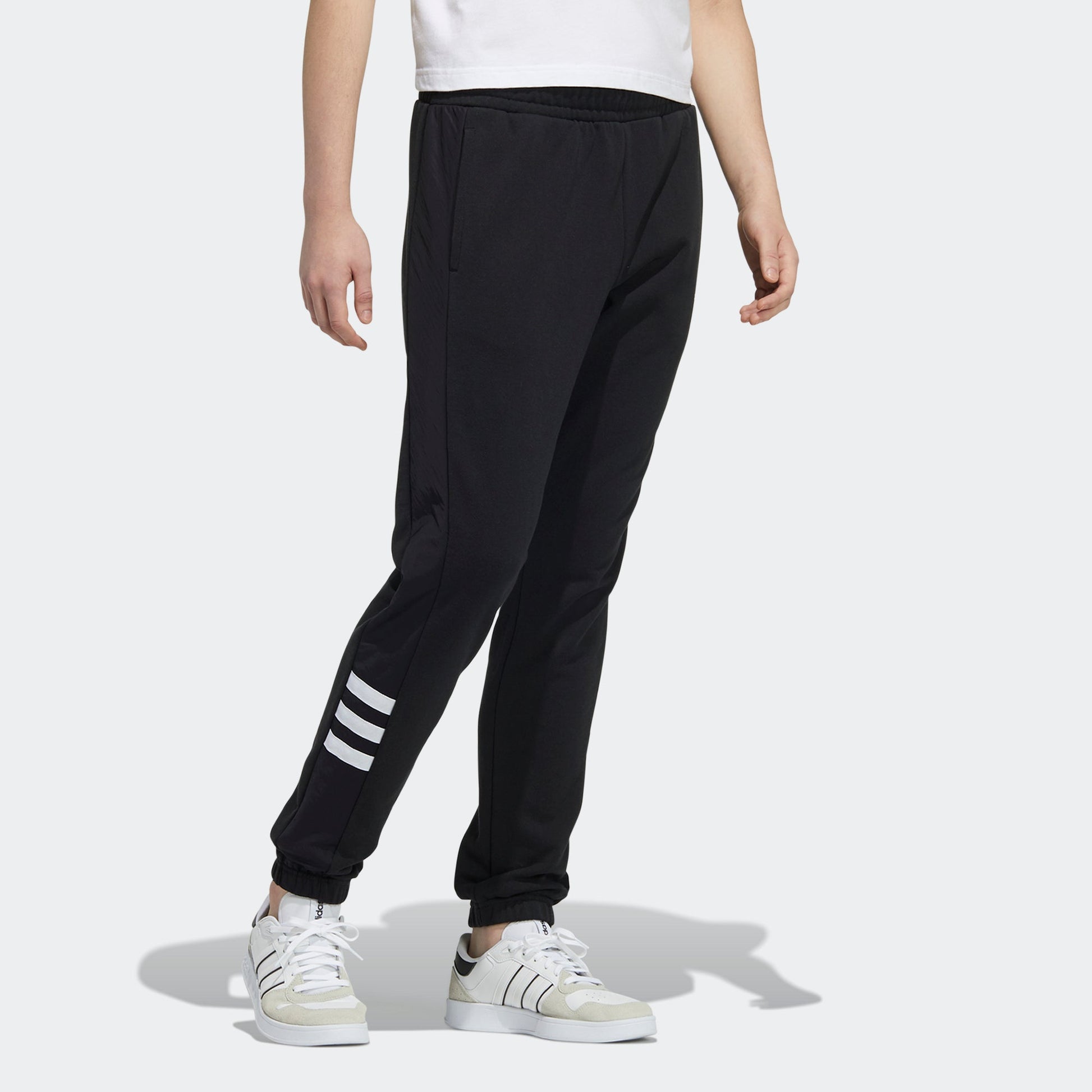 Men's adidas neo Sw Knt Wv Tp Athletics Running Bundle Feet Sports Pants/Trousers/Joggers Black H45210