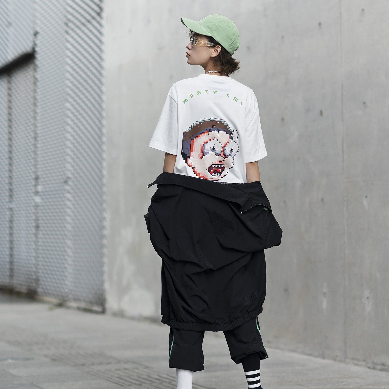 ASICS x Rick and Morty Crossover Cartoon Printing Retro Casual Round Neck Short Sleeve Couple Style White 2203A031-100
