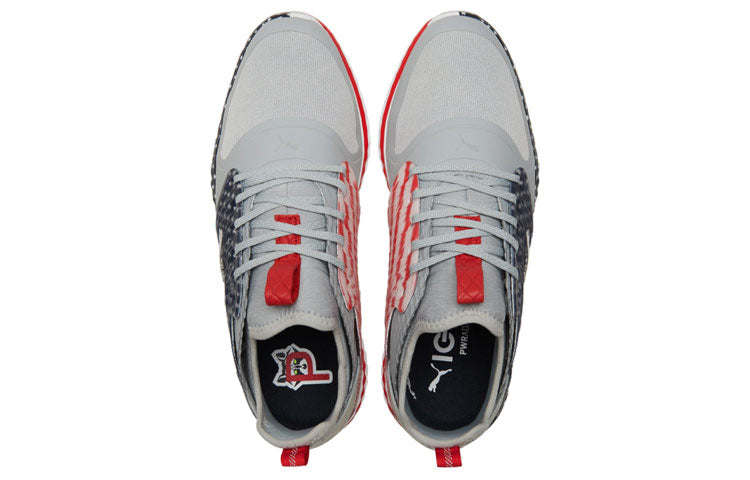 PUMA Ignite Pwradapt Golf Sport Shoe Caged Usa Gray/Red 194709-01