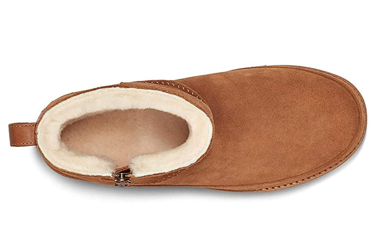 (WMNS) UGG Classic Zip Mini Snow Boots Brown 1116104-CHE