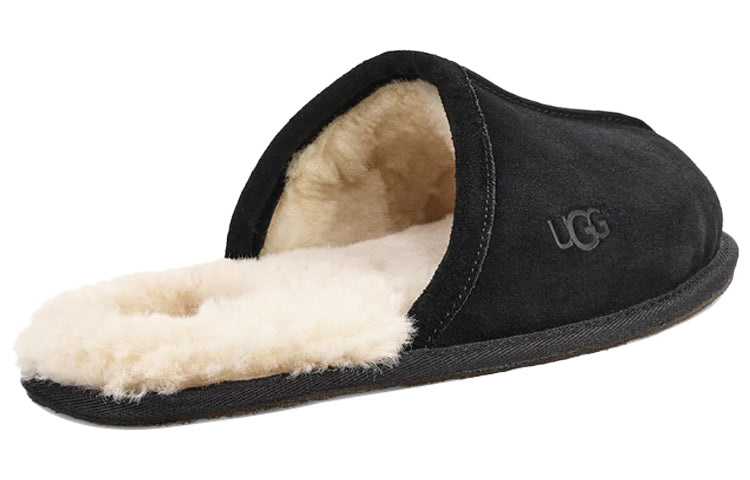 UGG Scuff Slipper Fleece Lined Black Slippers 1101111-BLK