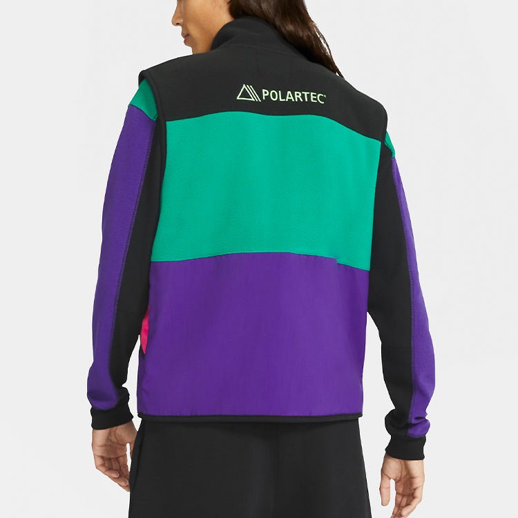 Air Jordan Winter Utility Color Velvet Warm Leisure Waistcoat Men Black And Green Purple CW5985-010
