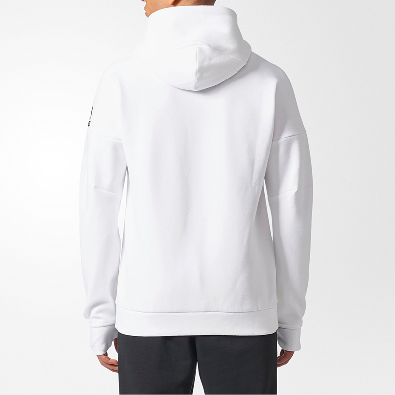Men's adidas Logo Knit White Hooded Jacket CD6277