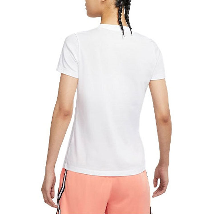 (WMNS) Nike Logo Printing Round Neck Pullover Short Sleeve White T-Shirt DN3049-100