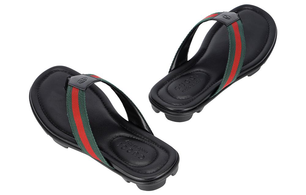 Gucci Leather Web Thong Sandal 'Black' 429362-H91A0-8480