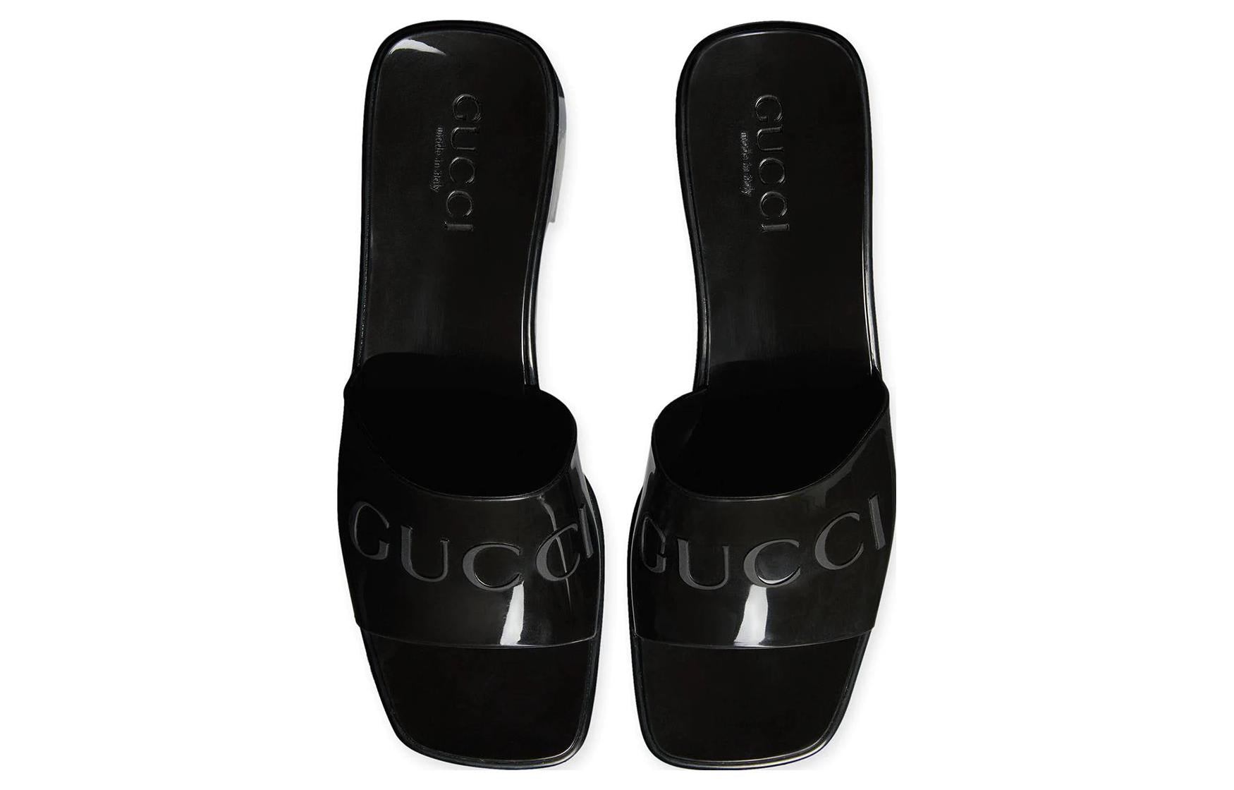 (WMNS) Gucci Rubber Slide Shoe Black 624730-J8700-1000