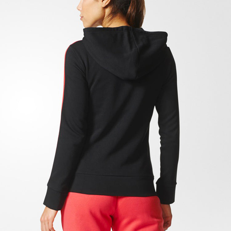 (WMNS) adidas hooded track Jacket Black Red S99193
