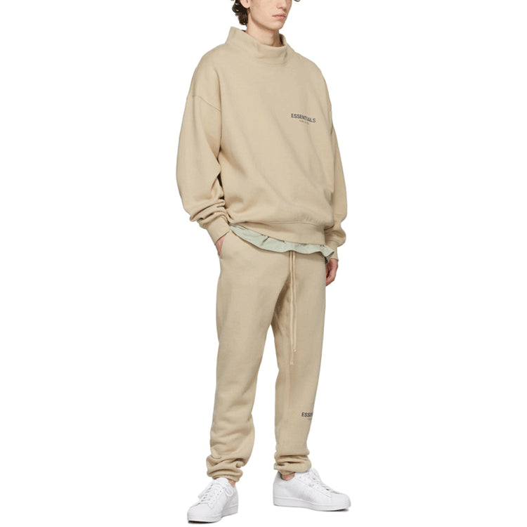 Fear of God Essentials FW21 Mock Neck Sweatshirt Beige FOG-FW21-111