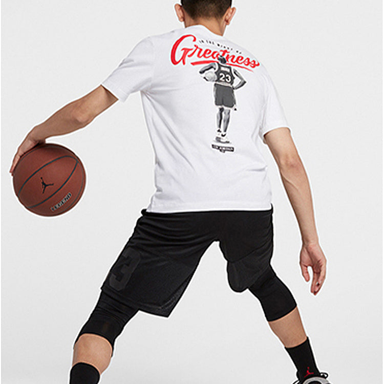 Air Jordan Man Back Print Basketball Short Sleeve Men White CI0079-100