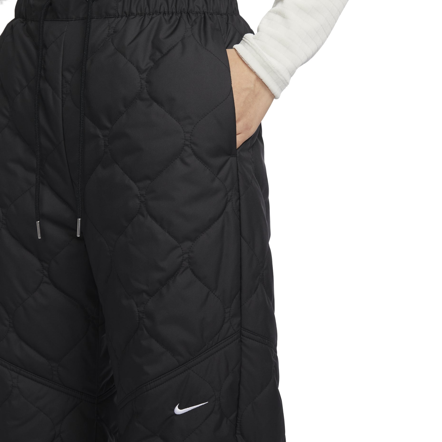 (WMNS) Nike Sportswear Essential High-waisted Quilted Waterproof Pants Asia Sizing 'Black' FB8723-010