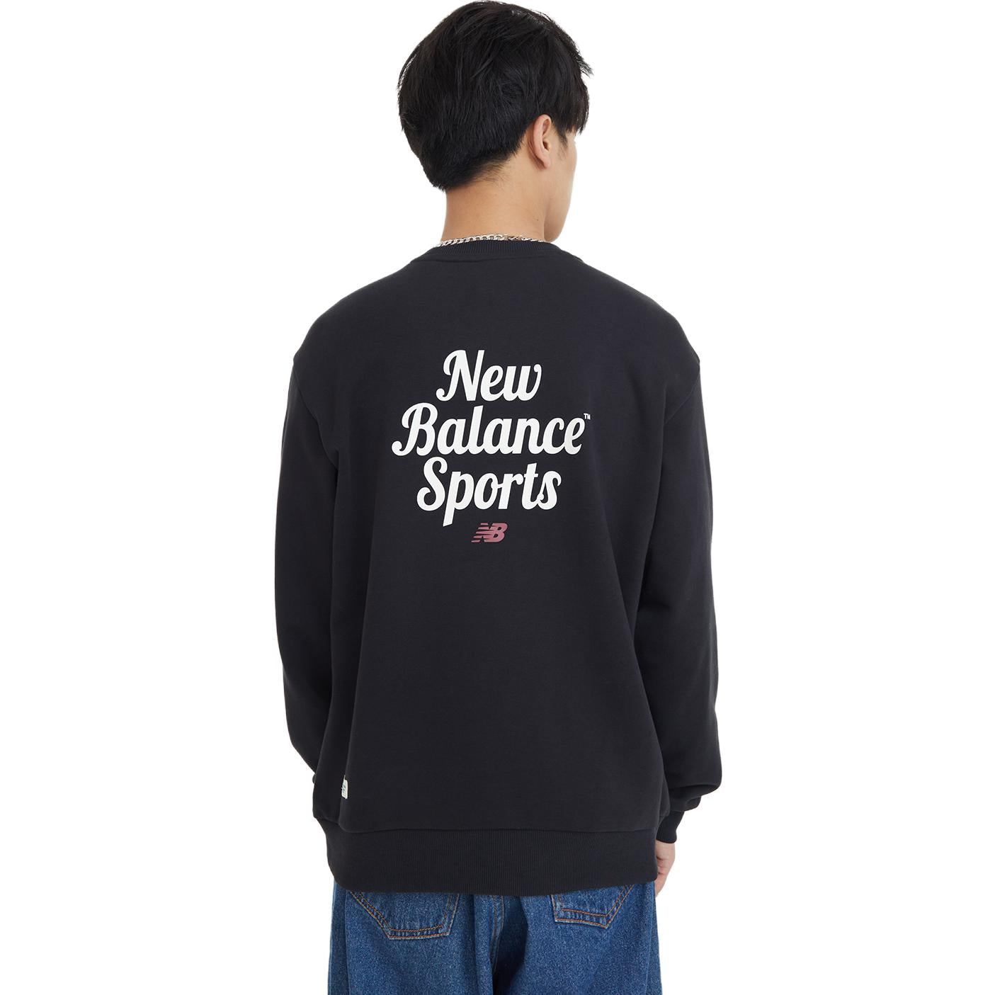 New Balance Sport Sweatshirt Asia Sizing 'Black White' 5CD38141-BK