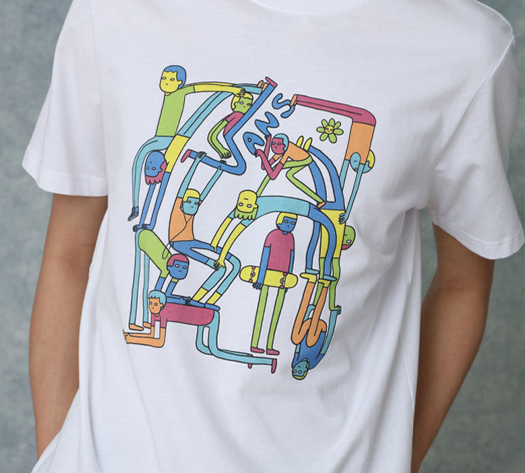 Vans OTW LICKPALIK Cartoon Printing Short Sleeve Couple Style White VN0A4RAVWHT