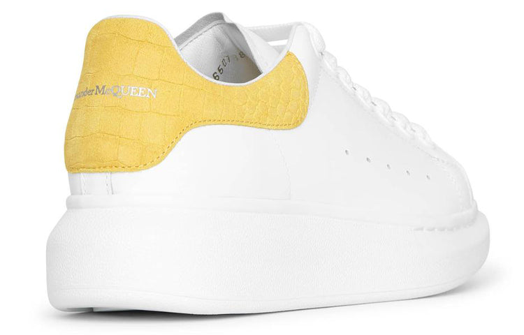 (WMNS) Alexander McQueen Oversized Sneaker 'Yellow Embossed Suede Crocodile' 650788WHZ4K9718
