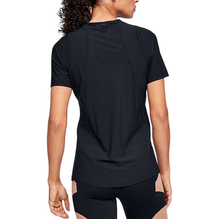 (WMNS) Under Armour Perpetual Fitted Short Sleeve Black 1344436-001