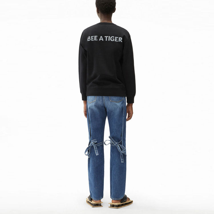 (WMNS) KENZO SS21 Printing Round Neck Long Sleeves Hoodie Black FB52SW8294MO-99