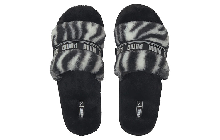 (WMNS) PUMA Fluff Slide 'Wild - Black' 385276-01