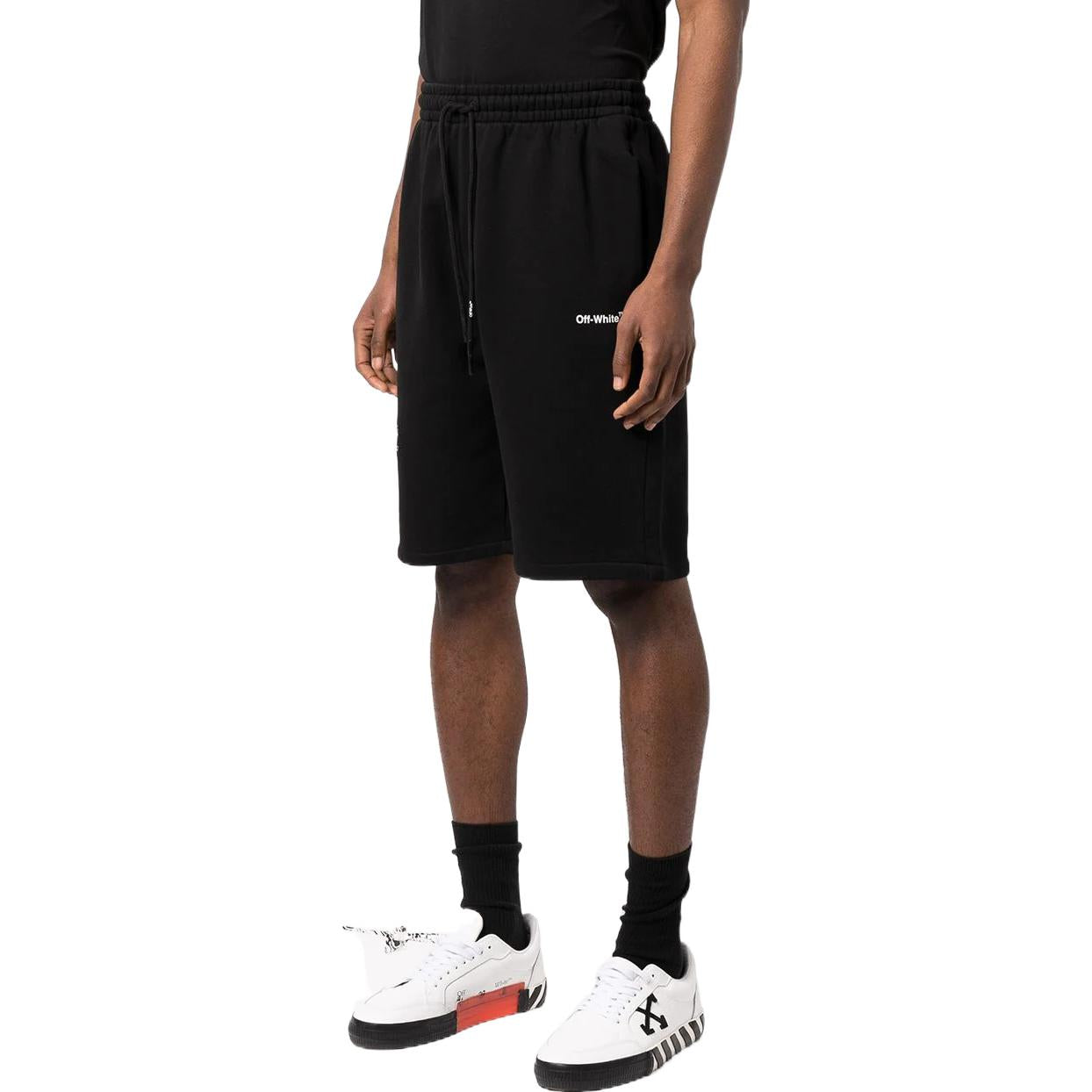 Off-White SS22 Logo Printing Sports Shorts Loose Fit Black OMCI013S22FLE0071001