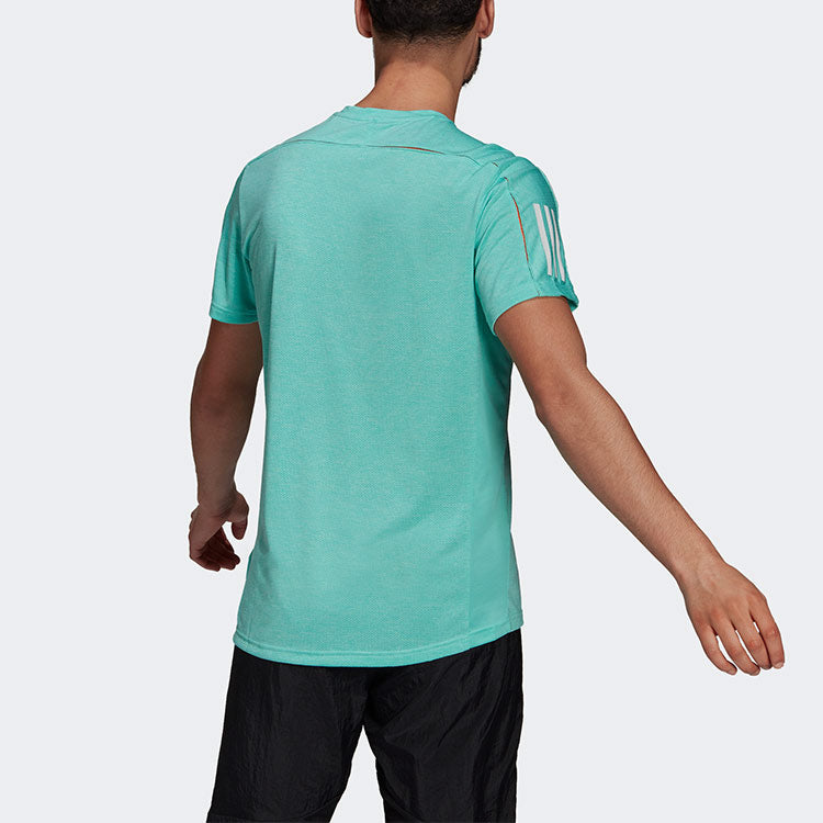 adidas Own The Run Tee Reflective Running Sports Breathable Round Neck Short Sleeve Green GM1600