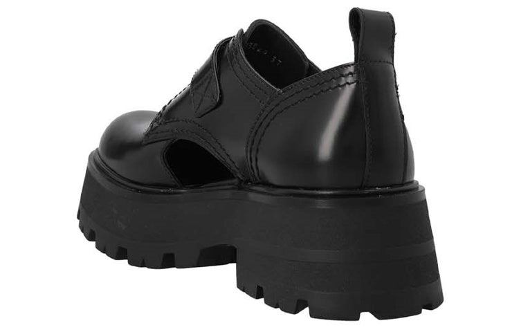 (WMNS) Alexander McQueen Buckle-Detailed Loafers 'Black' 733049WIC651081