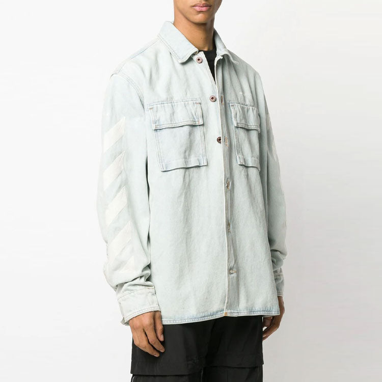 Off-White Printing Denim Jacket Denim Blue OMYD017R203860187101