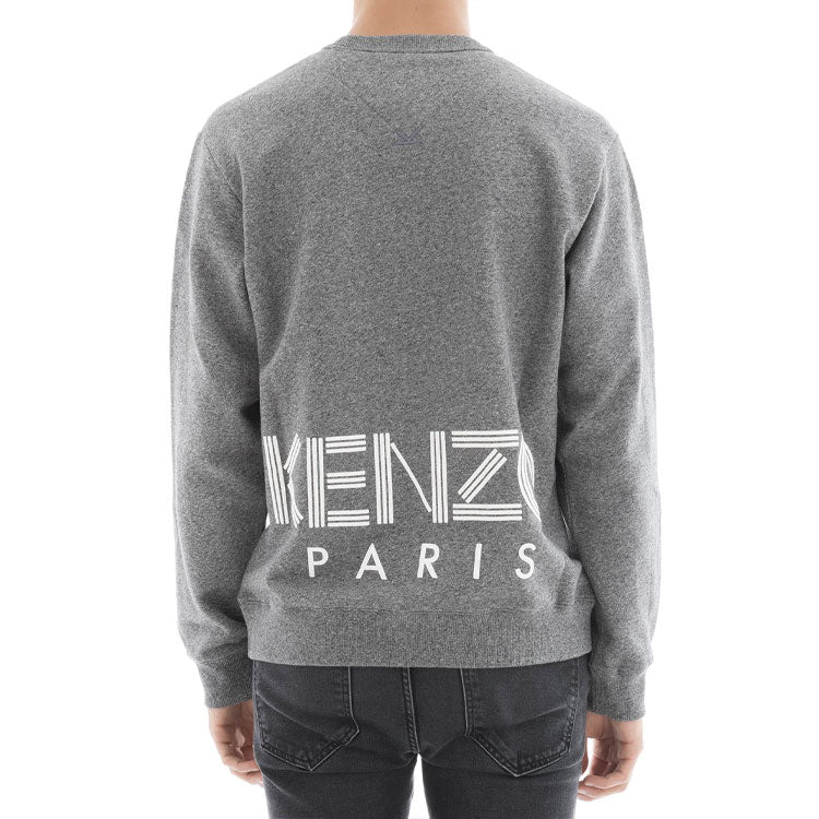 Men's KENZO SS21 Pure Cotton Round Neck Long Sleeves Pullover Gray F665SW1324MD-98