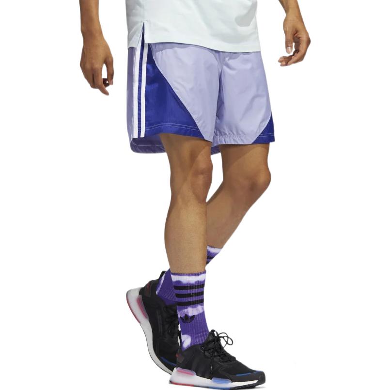 adidas originals Splicing logo Printing Elastic Waistband Casual Shorts Blue HC2099
