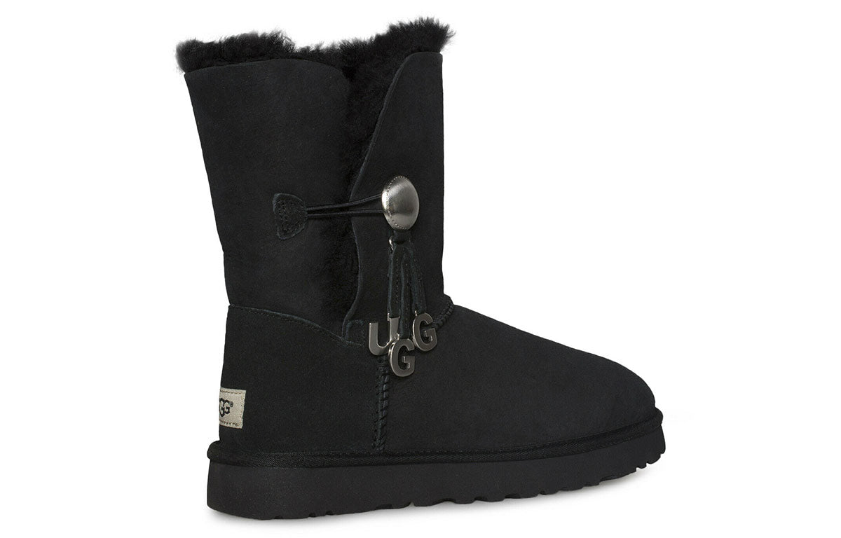 (WMNS) UGG Bailey Button Snow Boots Black 1096969-BLK