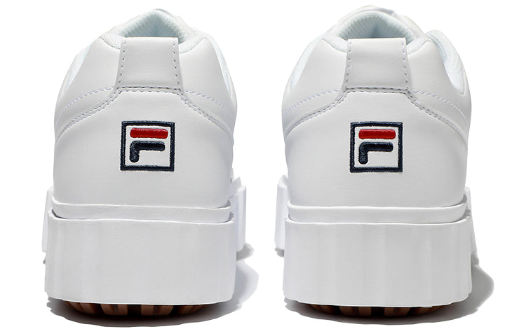 FILA Low Top Thick Sole Skate Shoes Unisex White Korean Version 'White Red Black' 1TM01563E_100