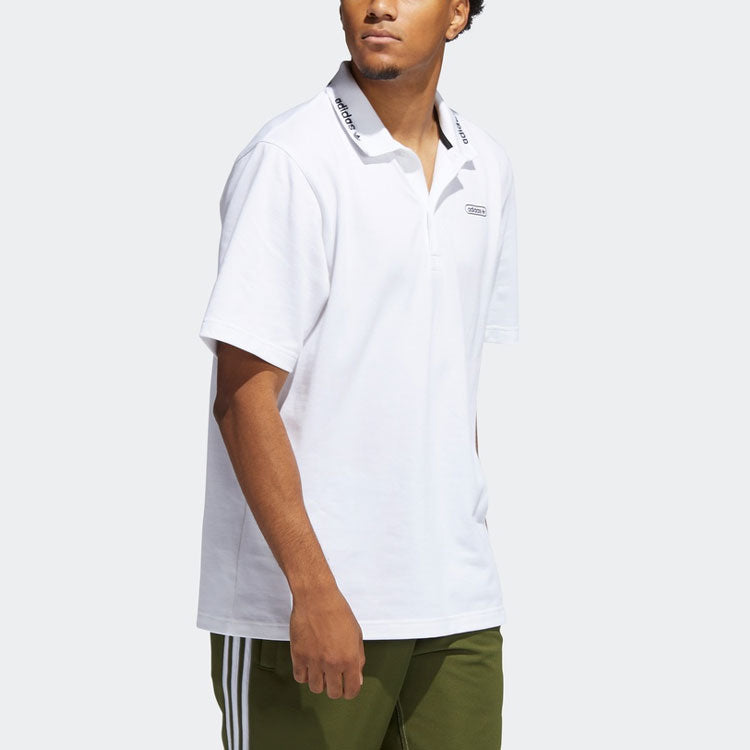 adidas originals Logo Athleisure Casual Sports Short Sleeve Polo Shirt White GN3835