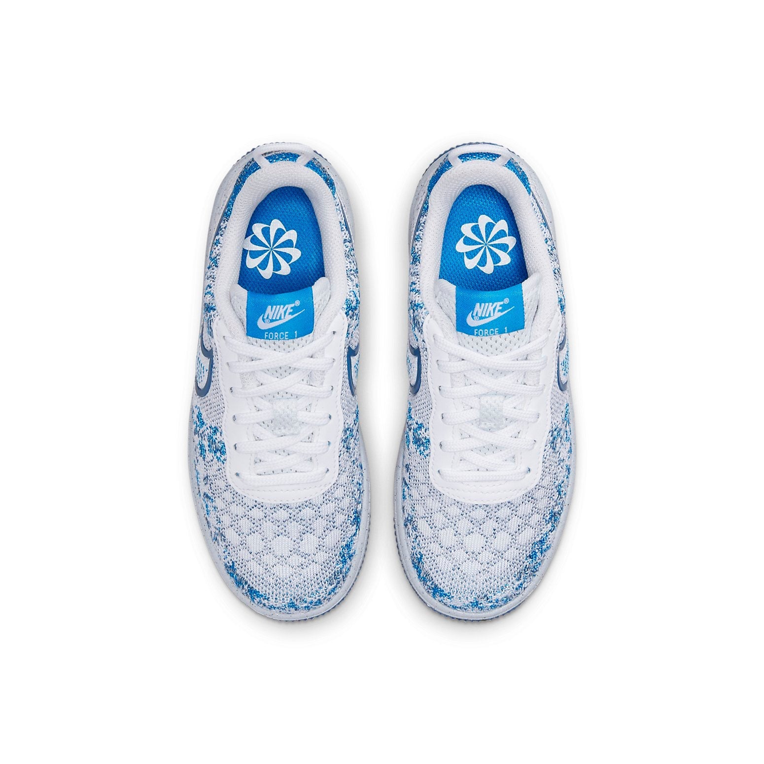 (PS) Nike Force 1 Crater Flyknit Low Tops Classic Casual Skateboarding Shoes White Blue DN4182-100