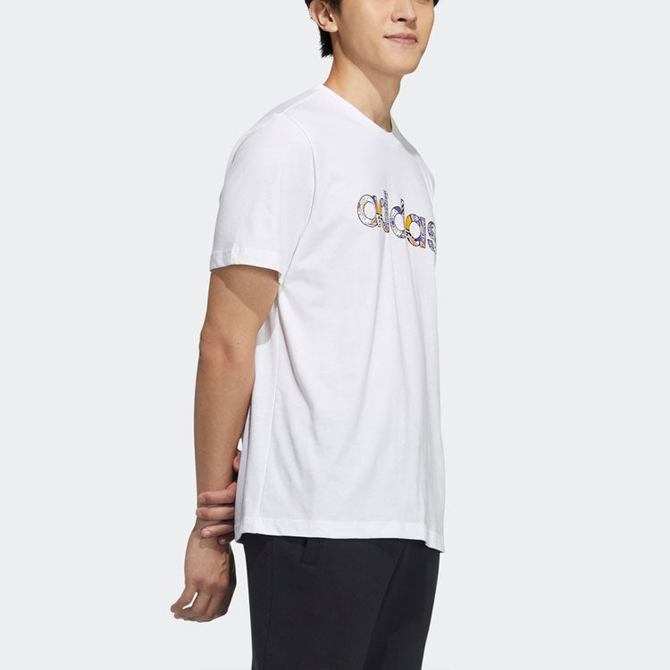 adidas neo M Ce Grph Tee 2 Logo Printing Sports Short Sleeve White GP4877