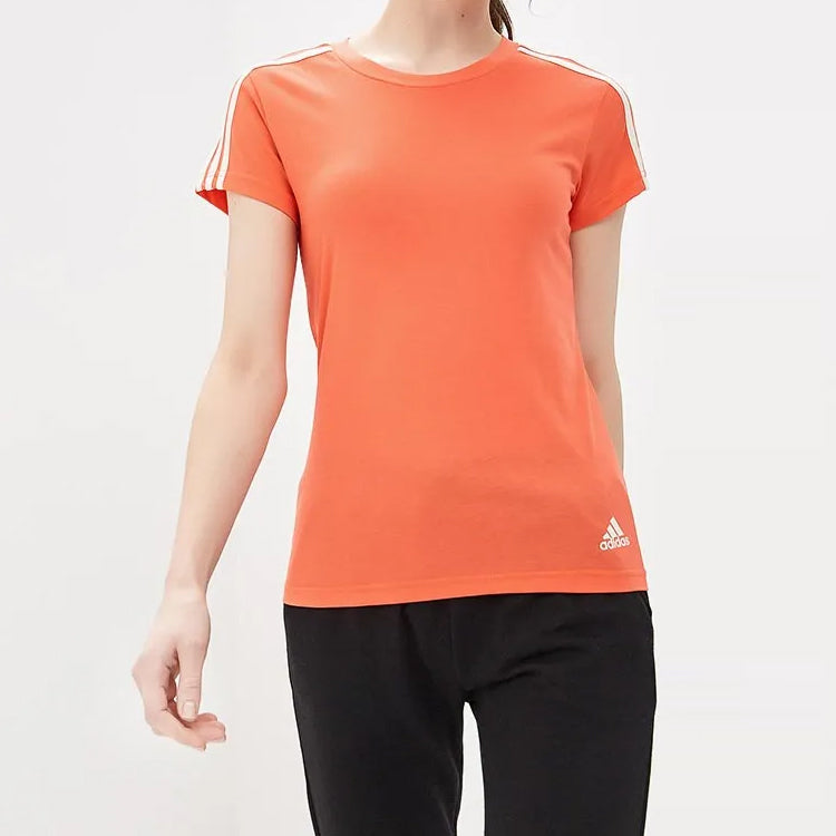 (WMNS) adidas White Stripe Short Sleeve Orange B45789