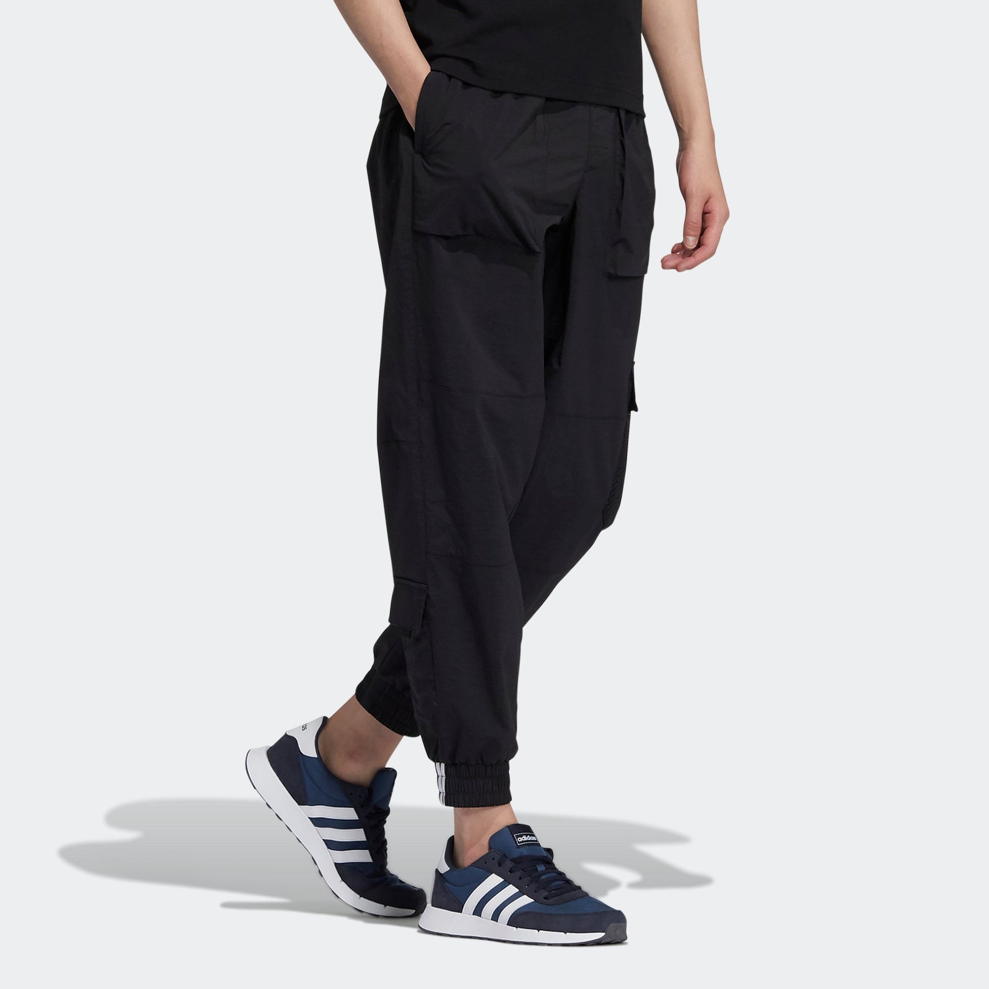 Men's adidas neo Cg Tp1 Multiple Pockets Athletics Sports Bundle Feet Black Pants HE7942