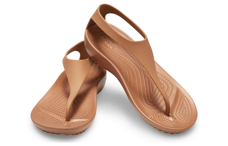 (WMNS) Crocs Serena Flip 'Brown' 205468-860