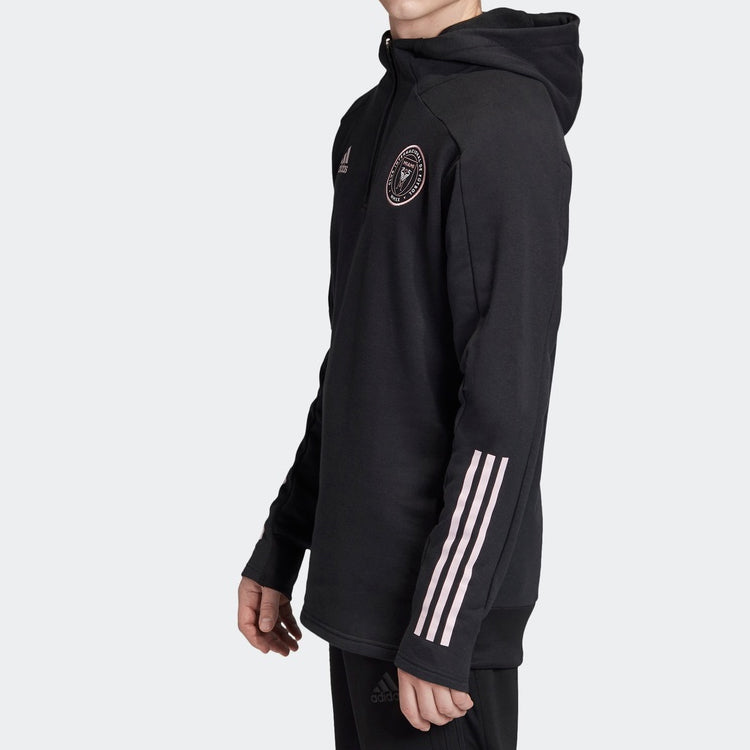 Men's adidas IMCF TRAVEL JK 1/4 Cardigan Zipper Soccer/Football Pullover Black FI1508