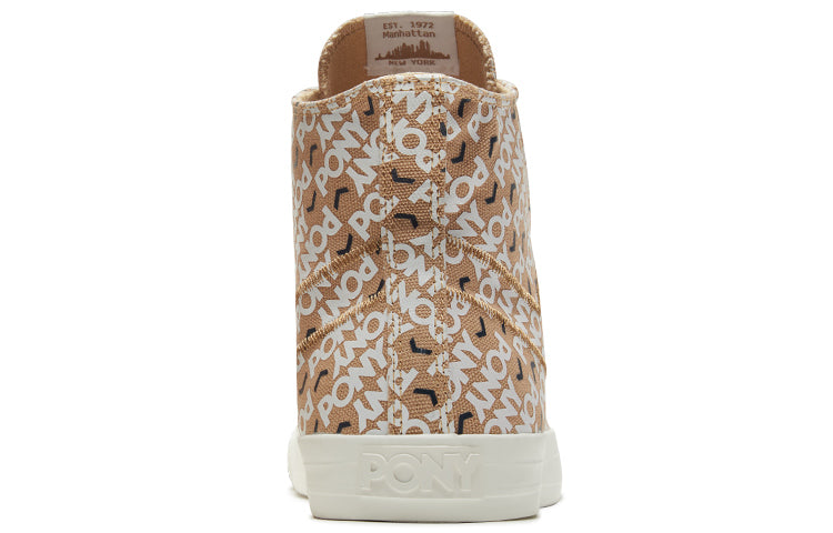 PONY High-Printing Canvas Shoes Khaki 02M1SH11KK