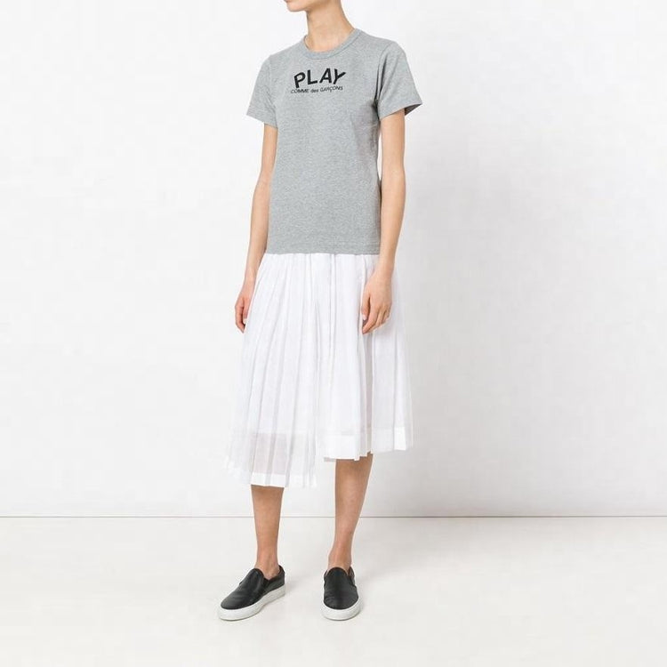 (WMNS) COMME des GARCONS PLAY Play Logo Back Heart Tee 'Grey' AZ-T071-051-1