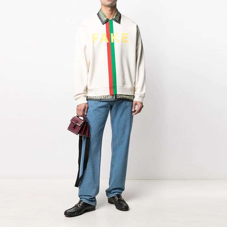 Gucci Fake Not Printed Crew Sweater 'White' 635847-XJCXY-9230